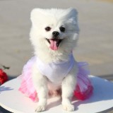 Pet Dog Cloth Bowknot Mesh Tutu Dress Puppy Suit