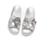 Soft PVC Slippers Sequins Flower Upper Beach Flat Sandals