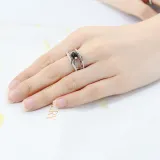 Silver Zircon Black Spider Fashion Jewelry Inlaid Diamond Women Ring