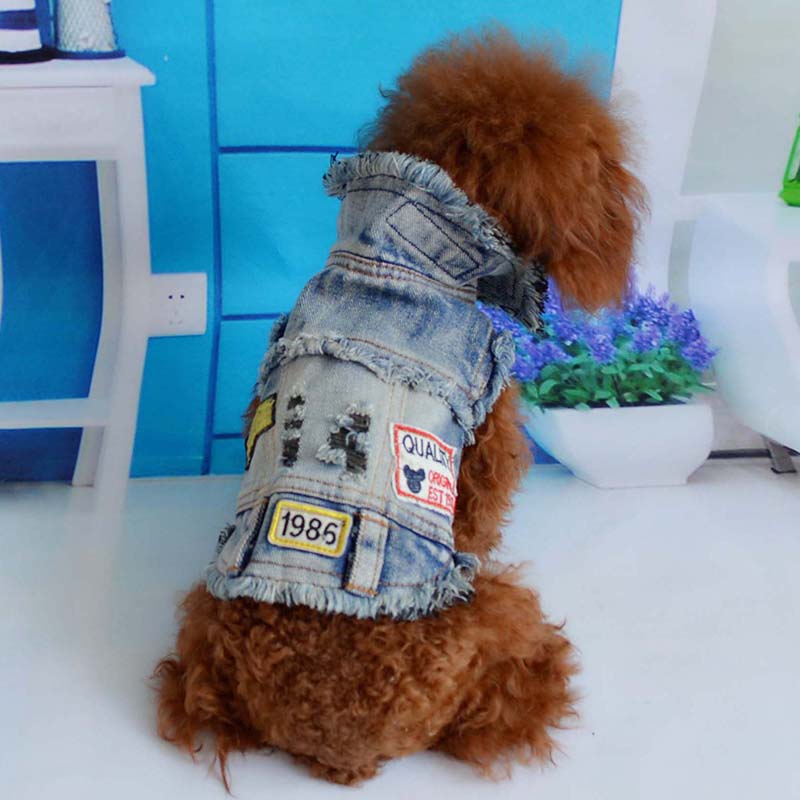 Pet Dog Cloth Teddy Denim Vest Puppy Cloth