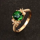 Rose Gold Dragonfly Red Zircon Fashion Jewelry Inlaid Diamond Adjustable Size Women Ring