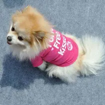 Pet Dog Cloth Teddy Kisses Printed Puppy Vest Cloth