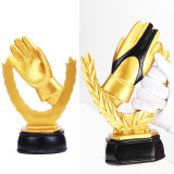 Gold Glove Electroplated Soccer Goalkeeper Style Resin Custom Trophy