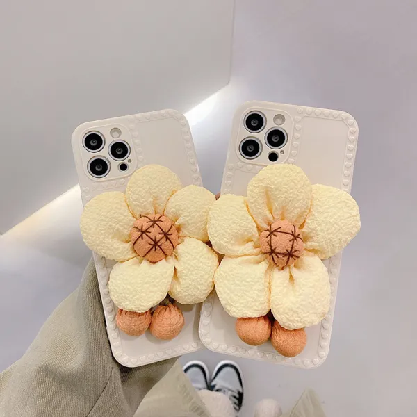 3D Sunflower Heart Frame Drop Proof Phone Case for iPhone13 12 11 Pro Max