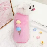 Pet Dog Cloth Coral Fleece Ice Cream Printed Keep Warm Puppy Winter Cloth