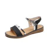 Women Sequins Macthing Color Casual Flat Summer Sandals