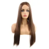 Women Synthetic Black Long Color Straight Hair Wigs Middle Parting Wig