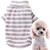 Pure Color Striped Knitted Dog Clothes Pet Clothes