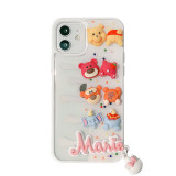 Cartoon 3D Rabbit Bear Phone Case for iphone13 12 11 Pro Max