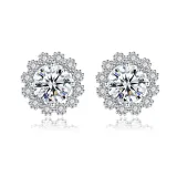 Sterling Silver Round Cut Moissanite Pendant Necklace
