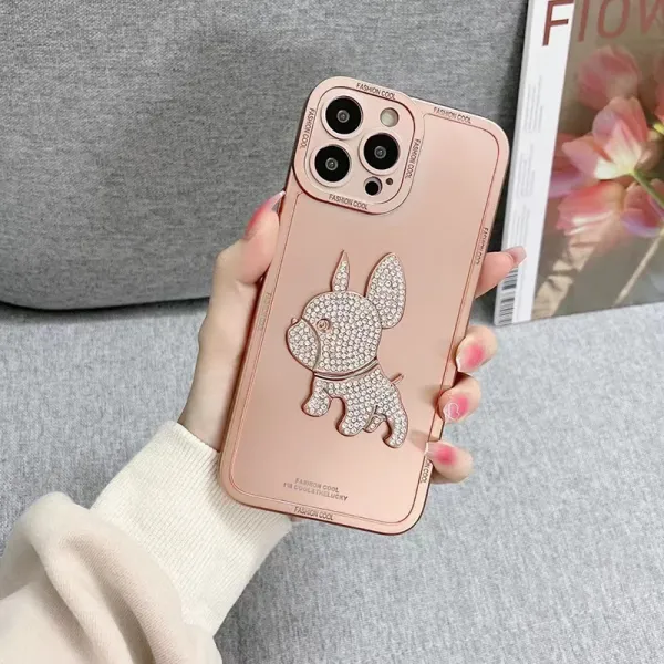 3D Diamond French Bulldog Phone Case for iphone13 12 11 Pro Max
