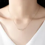 Sterling Silver 18K White Gold Butterfly Solitaire Zirconia Pendant Necklace