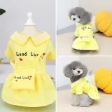 Pet Dog Cloth Teddy Princess Collar Dress with Bag Puppy Cloth