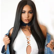 Women Parting Straight Synthetic Wig Natural Long Hair Wigs