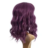Women Synthetic Short Dye Wavy Hair Wigs Middle Parting Curly Wig