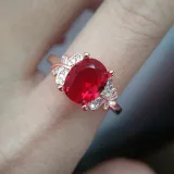 Rose Gold Dragonfly Red Zircon Fashion Jewelry Inlaid Diamond Adjustable Size Women Ring