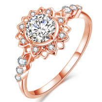 Silver Zircon Petard Jewelry Hollow Inlaid Diamond Adjustable Size Women Ring