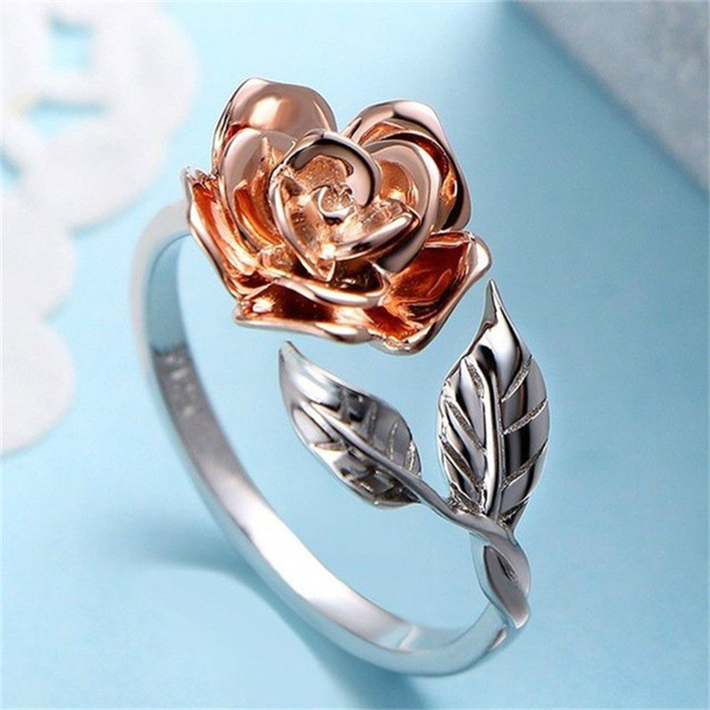 Silver Roses Shape Opening Women Ring For Women Girls Gifts