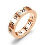 Golden Silver Zircon Roman Numerals Fashion Jewelry Inlaid Diamond Women Ring