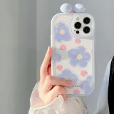 Cute Bowknot Printed Honey Peach Flower Phone Case for iphone13 12 11 Pro Max