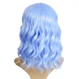 Women Synthetic Short Dye Wavy Hair Wigs Middle Parting Curly Wig
