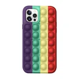 Pop It Fidget Toys Rainbow Soft Silicone iPhone Case For iPhone 12 11 Pro Max 11