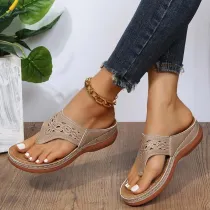 Women Hollow Out Strap Flip Flop Platform Sandal Slipper