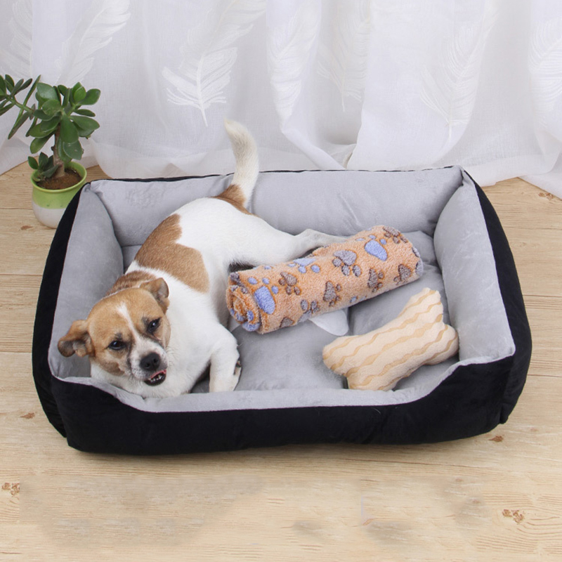 Printed Bone Sofa Bed Dog Kennel Pet Kennel with Blanket