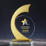 Creative Five-pointed Star VU Type Medal Style Crystal Trophy Optical Award