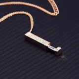 Pulling Type Square Diamante Necklace With Name Engrave DIY Customizable Gift