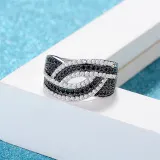 Silver Zircon Fashion Jewelry Inlaid Diamond Women Ring