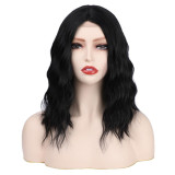 Women Natural Black Bob Wave Hot Mini Lace Front Wig