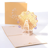 3D Pop Up Ferris Wheel Birthday Greeting Thanksgiving Commemorative Gift Cards