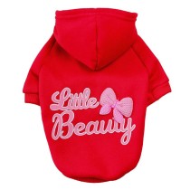 Pet Dog Cloth Little Beauty Hooded Sweatshirt with Tow Rope Hole
