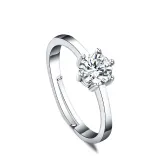 Couples Silver Zircon Get Married Fashion Jewelry Inlaid Diamond Adjustable Size Women Ring