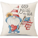 American Independence Day 4PCS Home Cotton Decorative Throw Pillow Case Cushion Covers For Sofa Couch Bed Chair