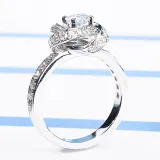 Silver Zircon Rotating Windmill Fashion Jewelry Hollow Inlaid Diamond Adjustable Size Women Ring