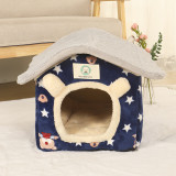 Semi Enclosed Washable Warm Dog Kennel Bed Pet House