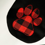 Pet Black Hoodie Plaids Heart Paw Sweatshirt for Dogs Pet Clothes