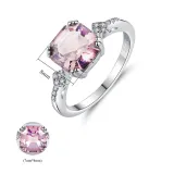 10K White Gold Princess Cut Solitaire Pink Moissanite Rings