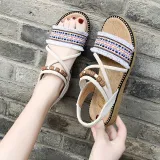 Women Comfortable Tassels Hand Woven Flat Boho Sandals