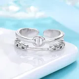 Silver Gold Zircon Drip Whip Jewelry Inlaid Diamond Adjustable Size Women Ring