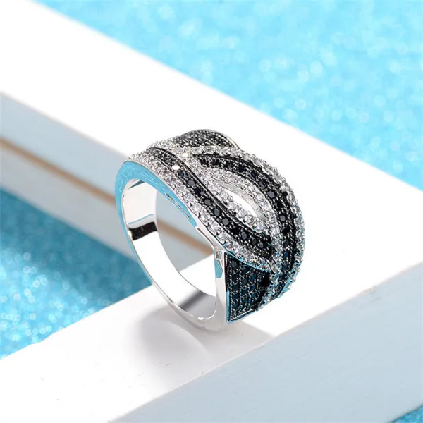 Silver Zircon Fashion Jewelry Inlaid Diamond Women Ring
