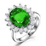 Zircon Fashion FloweWomen Ring Jewelry Inlaid Diamond Adjustable Size Women Ring