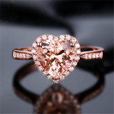 Rose Gold Zircon Love Fashion Jewelry Inlaid Diamond Adjustable Size Women Ring