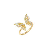 Silver Zircon Butterfly Jewelry Inlaid Diamond Adjustable Size Women Ring