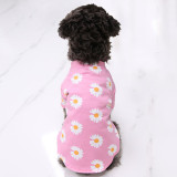 Printed Chrysanthemum T-shirt Dog Clothes Pet Clothes