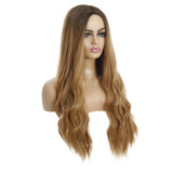 Women Long Wavy Hair Wigs Middle Parting Curly Wig