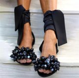 Women Flat Shoes Bohemian Gladiator Roman Floral Lace Straps Sandals