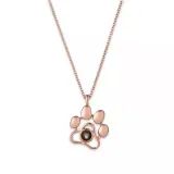 Cat Dog Paw Animal Style Projection Photo Customize Necklace